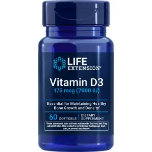Vitamina D3, 7.000 UI, 60 Cápsulas Softgel, Life Extension