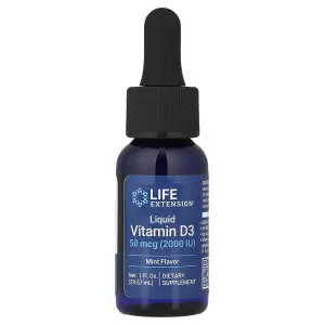 Vitamina D3 Líquida, Menta, 29,57 ml (1 fl oz), Life Extension