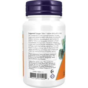 Zinco, 50 mg, 100 comprimidos, Now Foods