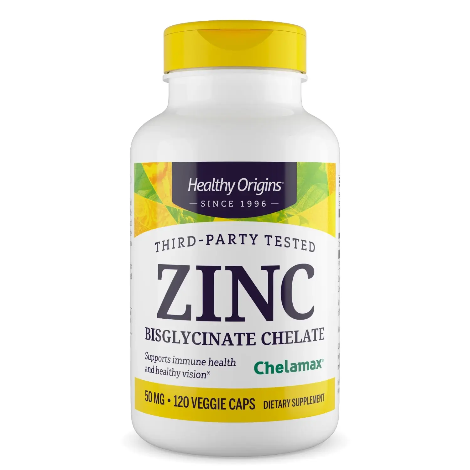 Zinco Quelato Bisglicinato, 50 mg, 120 Cápsulas Vegetarianas, Healthy Origins