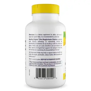 Zinco Quelato Bisglicinato, 50 mg, 120 Cápsulas Vegetarianas, Healthy Origins